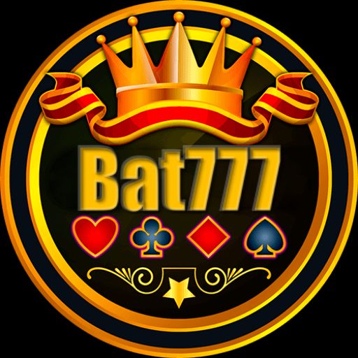 Bat777 casino mascot celebrating with golden coins and slot machines